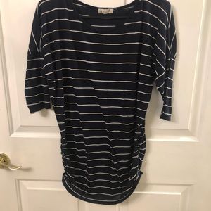 Navy and white striped tunic